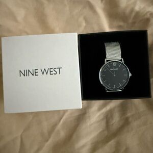 Nine West Black and Silver Men's Watch